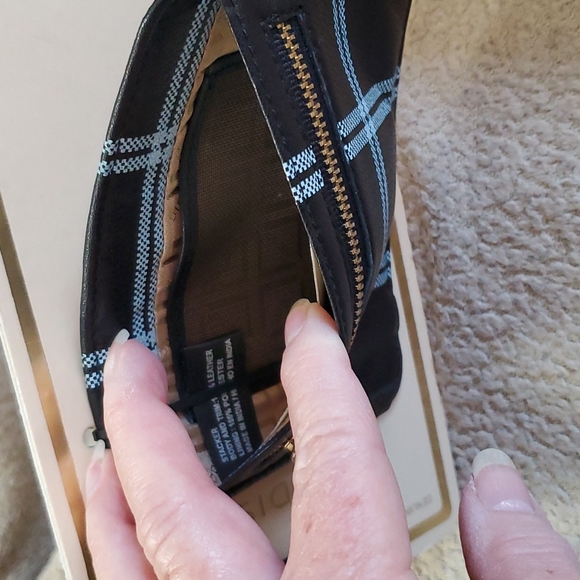 LODIS black leather plaid card case NWT with RFID protection - Picture 3 of 5